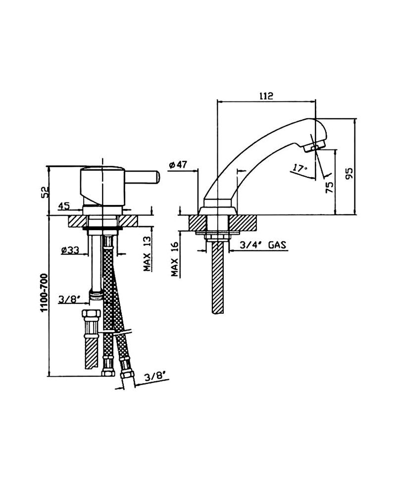 Chrome mixer - complete set